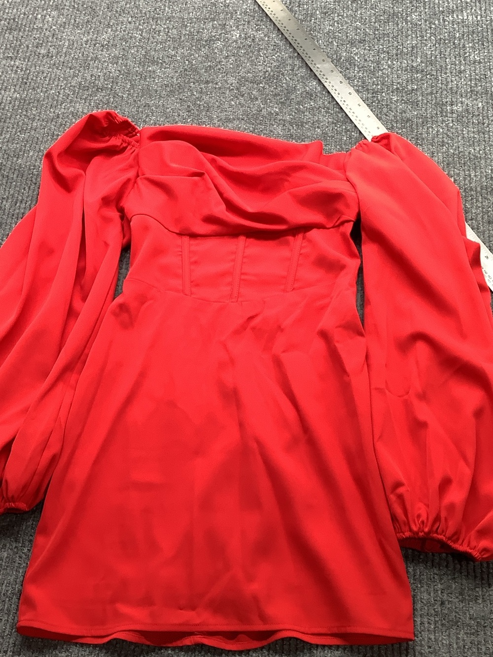 Princess Polly Scarlet One-Shoulder Puff-Sleeve Mini Dress